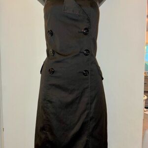 The Limited Black Double-Breasted Midi Dress